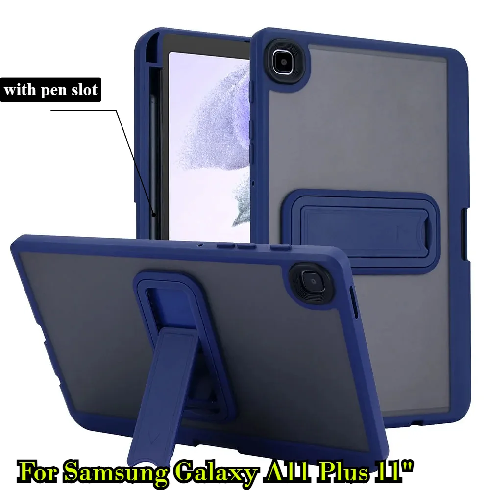 PC Stand Tablet Case for Samsung Galaxy Tab A11 2025 A9 Plus A8 A7 Lite 10.5 11 8.7 X110 X115 T225 T220 Anti‑Drop Pen Slot Cover