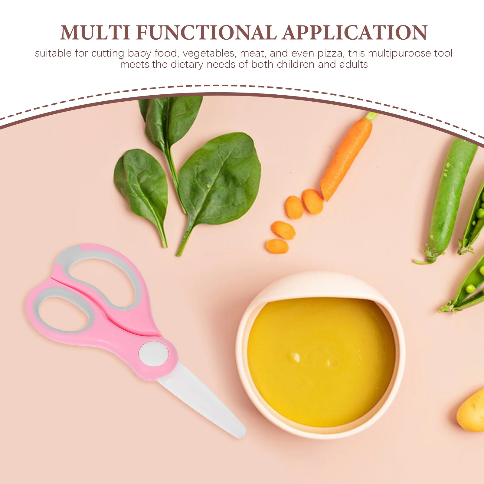 مقص طعام من السيراميك مقصات تقطيع محمولة للحوم والخضروات والفواكه وغطاء أمان وشملت مقص الطعام