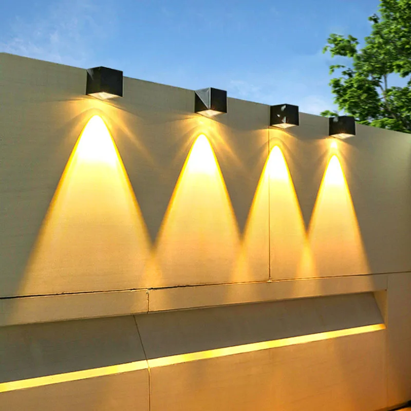 

Outdoor Solar Wall Lights Square Solar Wireless Wall Sconces Lights IP65 Waterproof Decorative for Garden Yard Patio Fence Decor