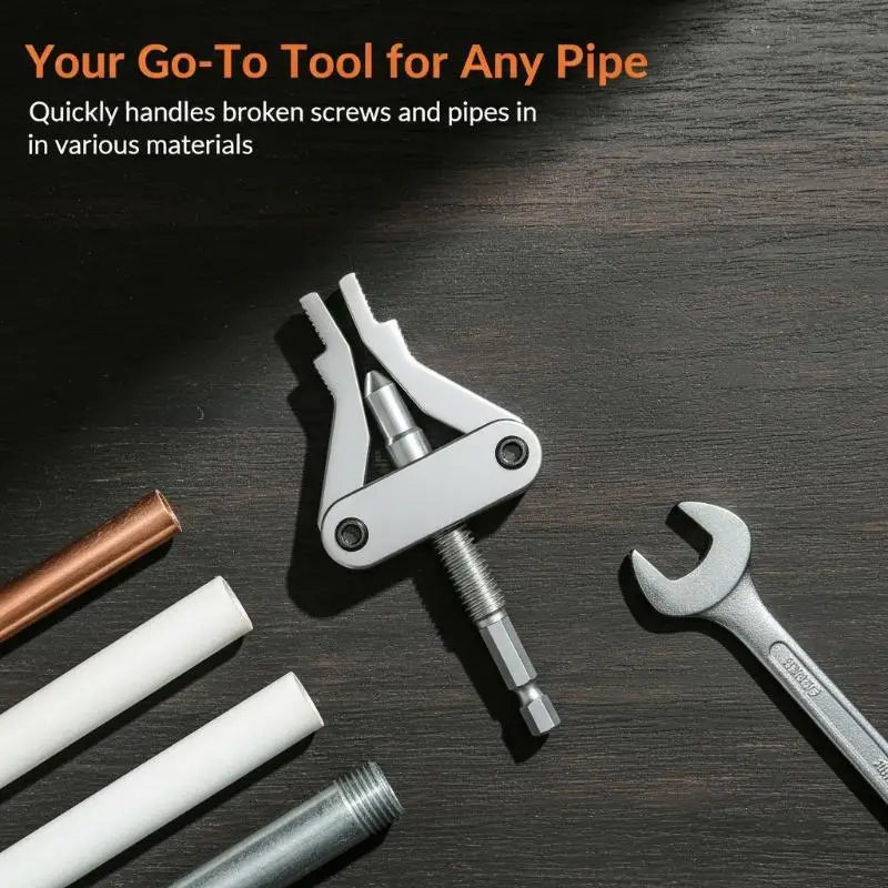 Hex Shank Pipe Extractor Tool Broken Thread Puller Drill Wear Resistant Fast Remover for PPR PVC MPP Pipes Plumbing Work