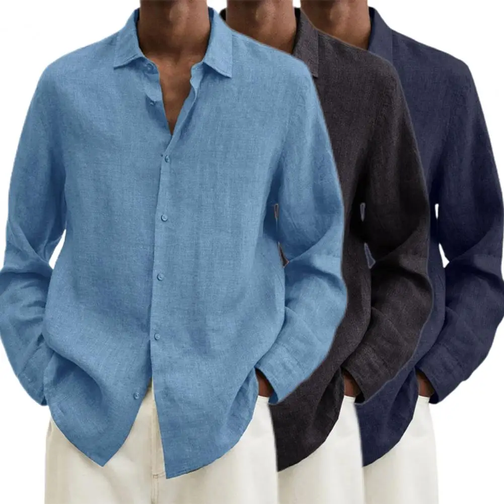 Super Soft Stylish Men Shirt Blouse Casual Chemise Streetwear Men Blouse Washable Male Clothing