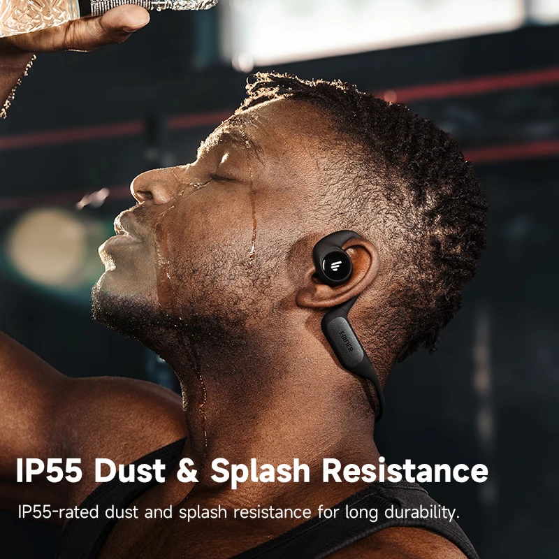 Edifier-Comfo تشغيل سماعات أذن لاسلكية مفتوحة بلوتوث ، سماعات رأس رياضية توصيل الهواء ، IP55 للماء ، تمارين باس عميق