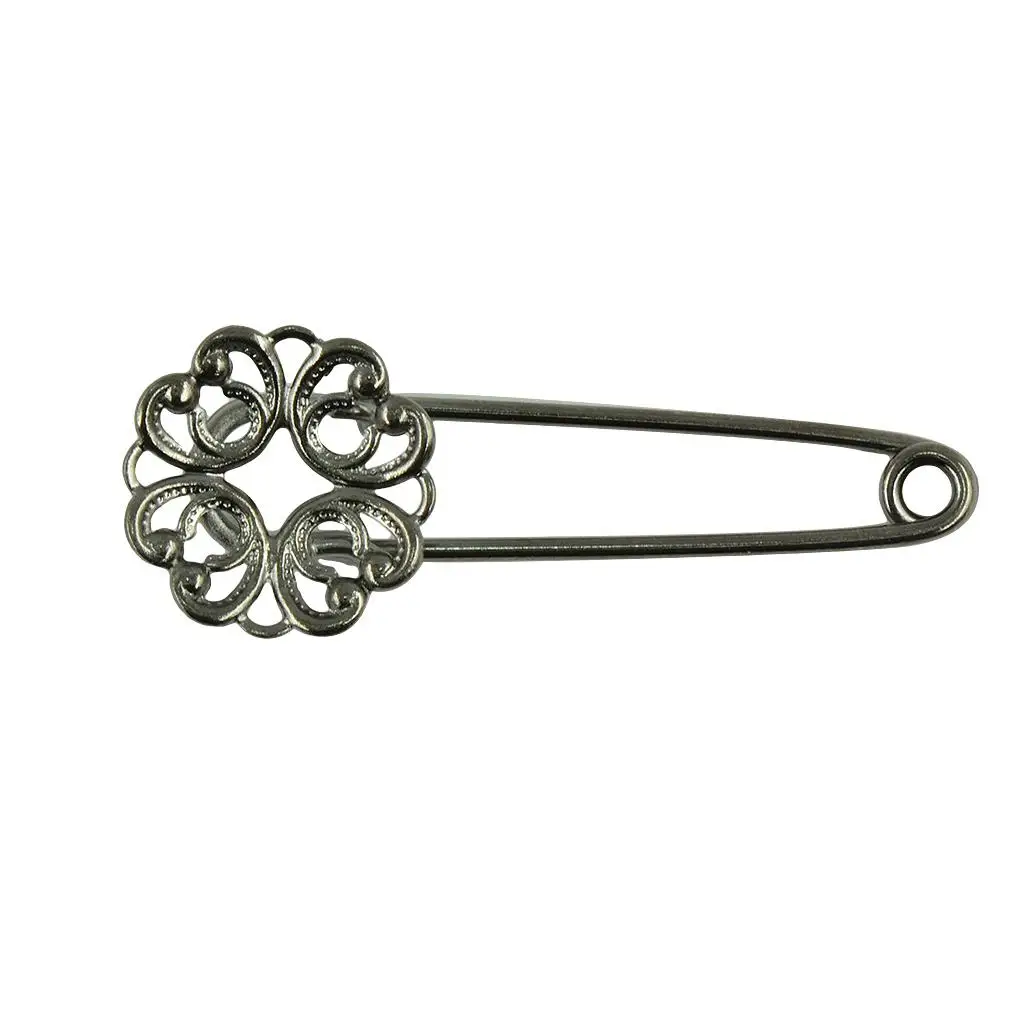 DIY Jewelry Brooch Pin Hollow Flower Brass Hijab Pins for Women Craft Making Supplies