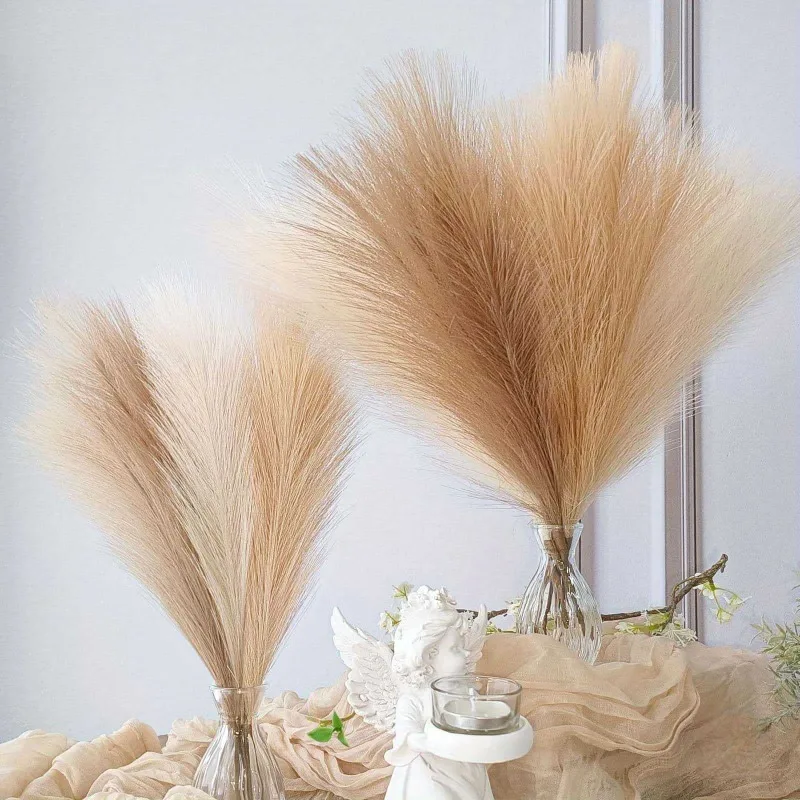 10pcs Faux Pampas Grass, Pampas Grass for Floor Vase, Pampas Grass Decor Tall for Vase Fillers, Boho Rustic Farmhouse Home Decor view 5