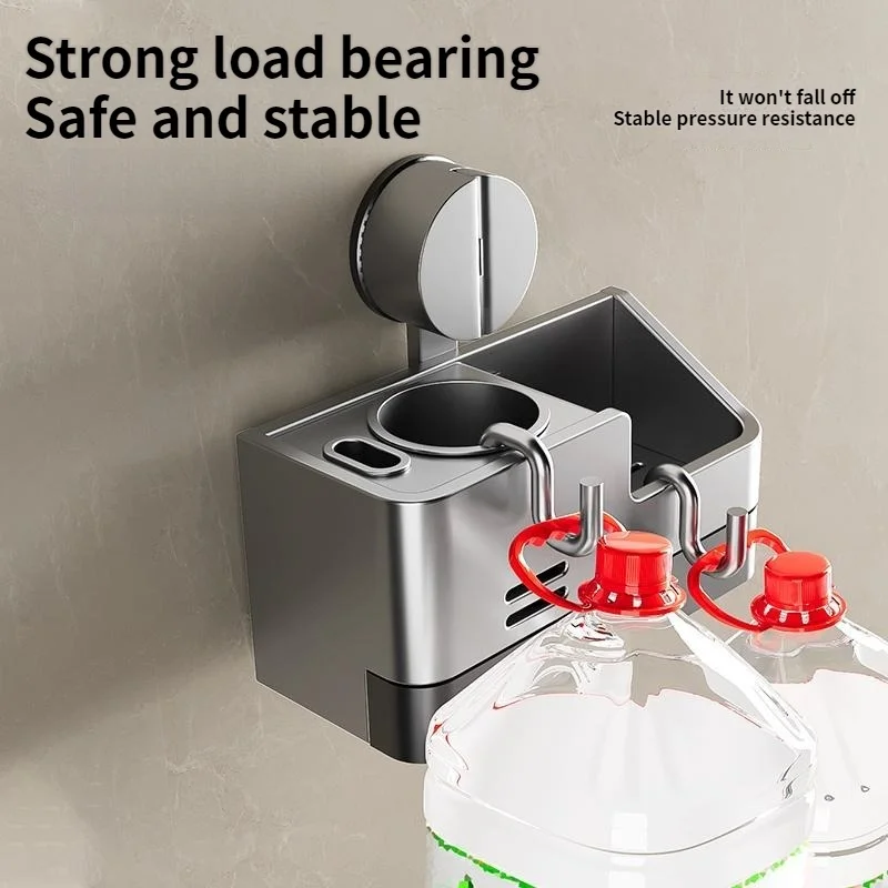 흡착식 변기솔 보관대 무타공 벽걸이 가정용 사각지대 없는 변기 청소 도구