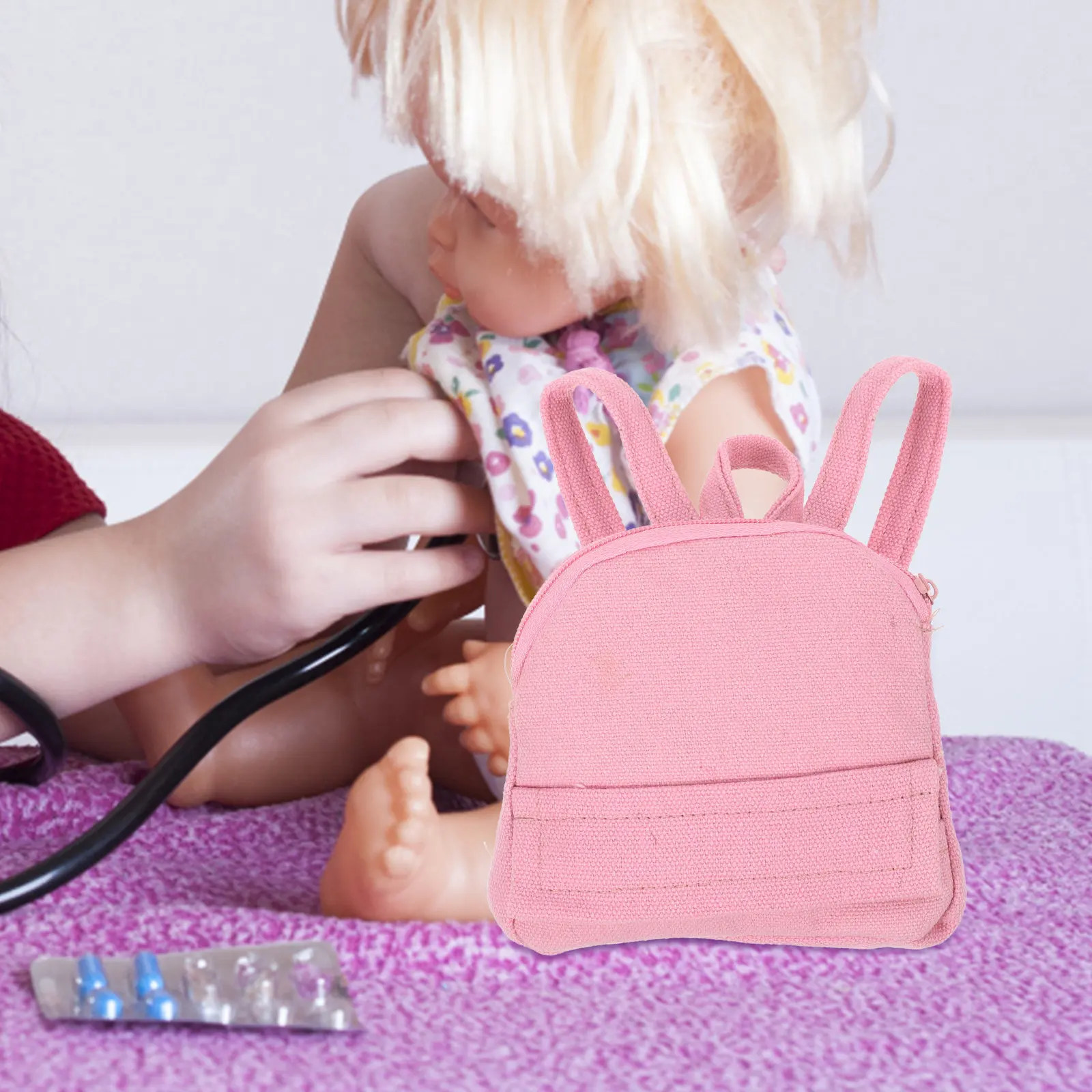 

Mini Backpack for 18 Inch School Bag Dress Up Accessory Small Stylish Carrying Bag for Kids Backpack