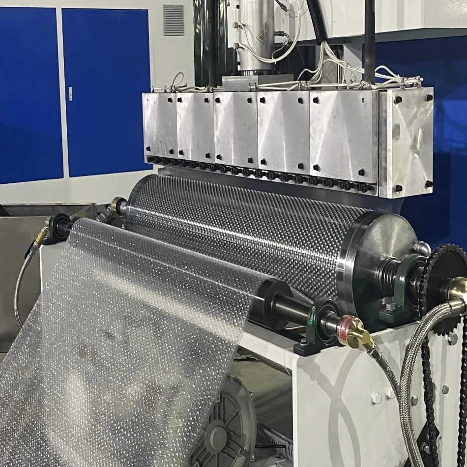 2025 alta qualidade pe 1200mm filme bolha de 2 camadas que faz a máquina reciclável ldpe/dlpe hdpe pe folha extrusora parafuso plc
