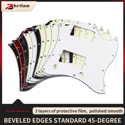 PHRILAM Guitar Scratch Plate Full Face Compatible with SG Standard Style Guitar Pickguard, Equipped with installation screws,