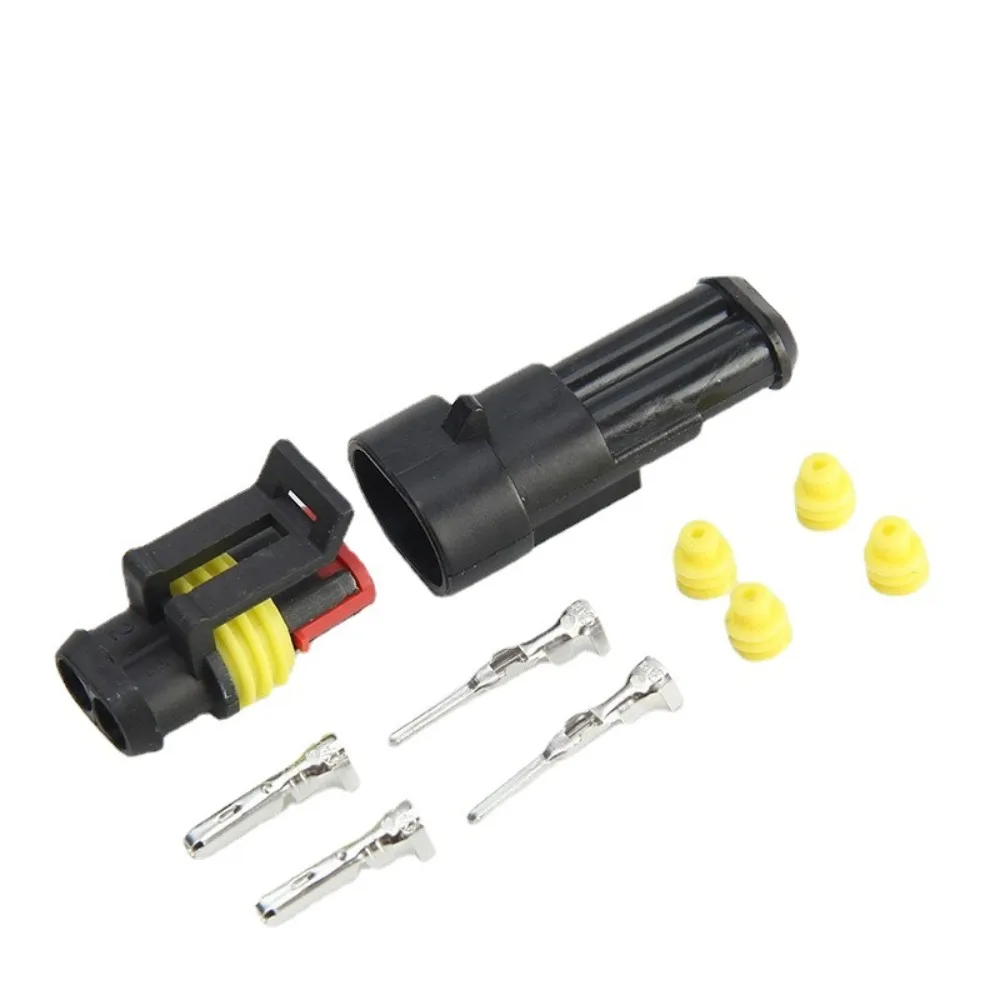 10 Kit 2 Pin Way Waterproof Electrical Wire Connector Plug 1.5mm Terminals 2Pin HID Plug Auto Xenon lamp Plug