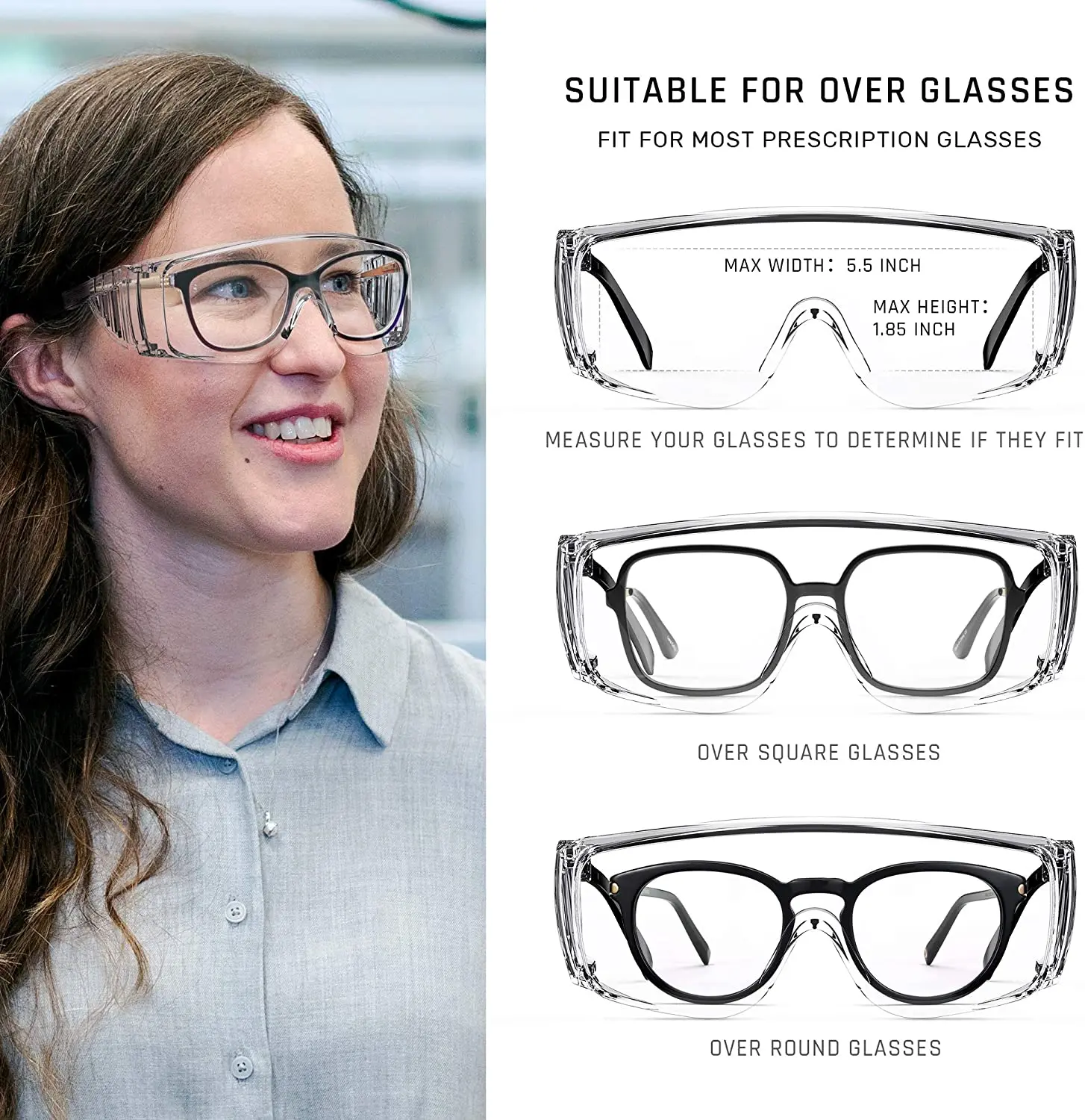 3 قطعة نظارات السلامة مكافحة الضباب نظارات تنفيس الجانبين الدروع إطار الكمبيوتر نظارات للمختبر الطبية المضادة للتأثير حماية العمل الزجاج #3