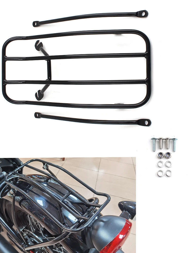 1pc Motorcycle Rear Luggage Rack Shelf Carrier Support Holder Bracket Black For Triumph Bonneville Bobber Bobber black 2017-2020