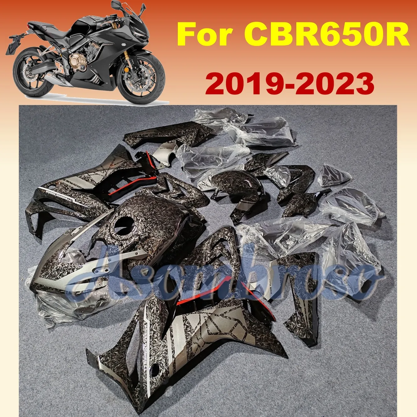 Kit carena forgiata in fibra di carbonio per Honda CBR650 2019 2020 CBR650R 2021 2022 2023 CBR 650 R con coperchio serbatoio incluso