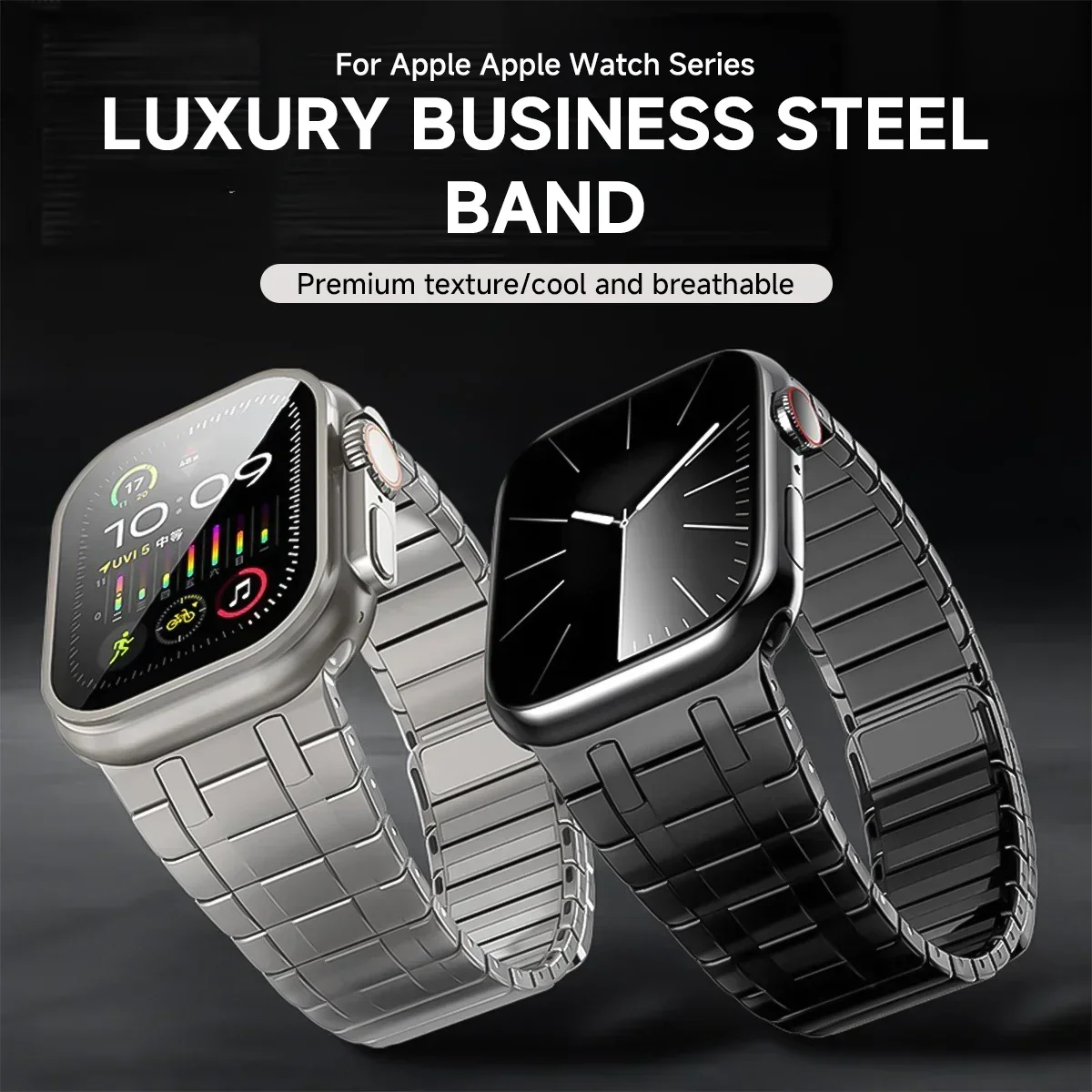 Stainless Steel Magnetic Strap For Apple Watch Ultra 2 49mm 45mm 44mm 42mm Luxury Band For iWatch Series 9 8 7 6 5 se 4 Bracelet