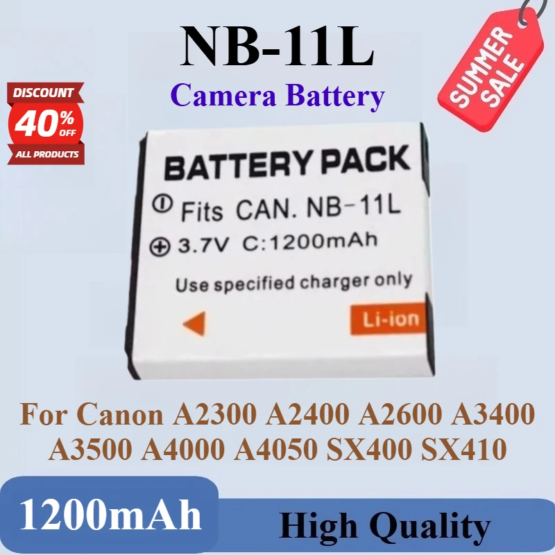 

New Replacement Camera Battery 3.7V 1200mAh NB-11L For Canon A2300 A2400 A2600 A3400 A3500 A4000 A4050 SX400 SX410 IXUS165