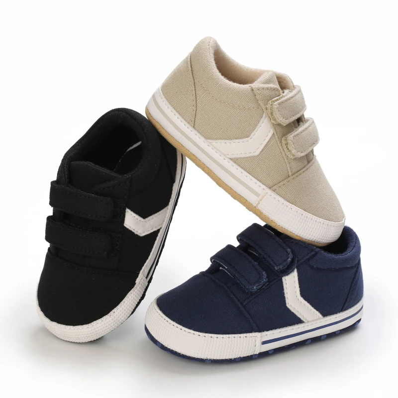 Hot Selling Baby Shoes Classic Soft Sole Shoes Newborn Casual Fashion Sports Shoes Infant Toddler  Solid Color Strips Crib Shoes