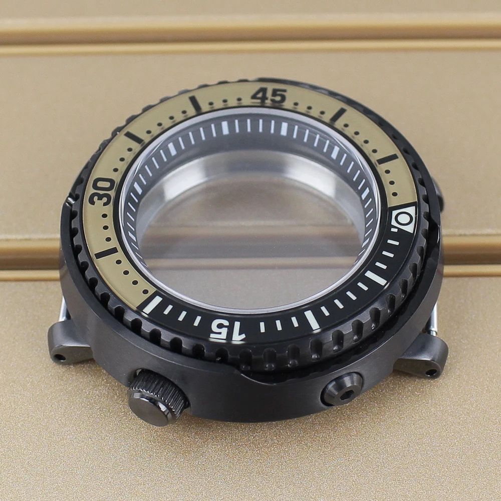 NH35 43 مللي متر ساعة رجالي استبدال حافظة C3 مضيئة الحافة ل Mod Tuna المعلبة Seiko NH35 NH36 NH34 NH38 Movt 20ATM ساعة إصلاح أجزاء #3