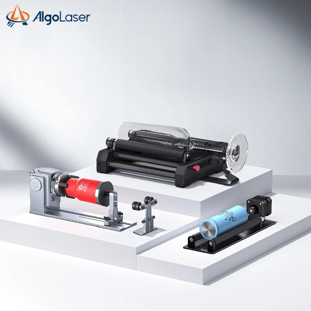 AlgoLaser 4-in-1 Multi-Function Chuck Laser Engraver Rotary Roller Claw AlgoLaser RR2 ARR2.0 For Cylindrical Ring Irregular Ball Object