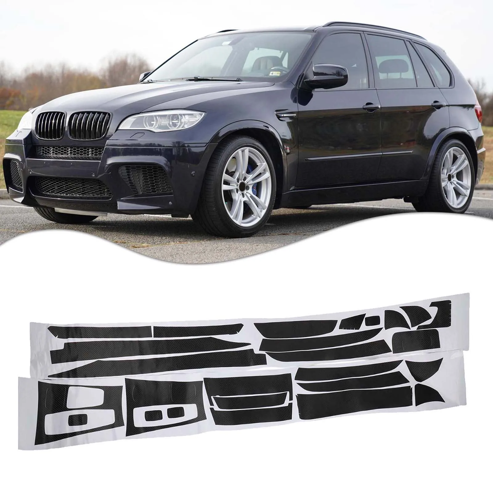 

Полезные наклейки, виниловые 3D аксессуары из углеродного волокна, украшение, глянцевый интерьер для BMW E70 2007-2013