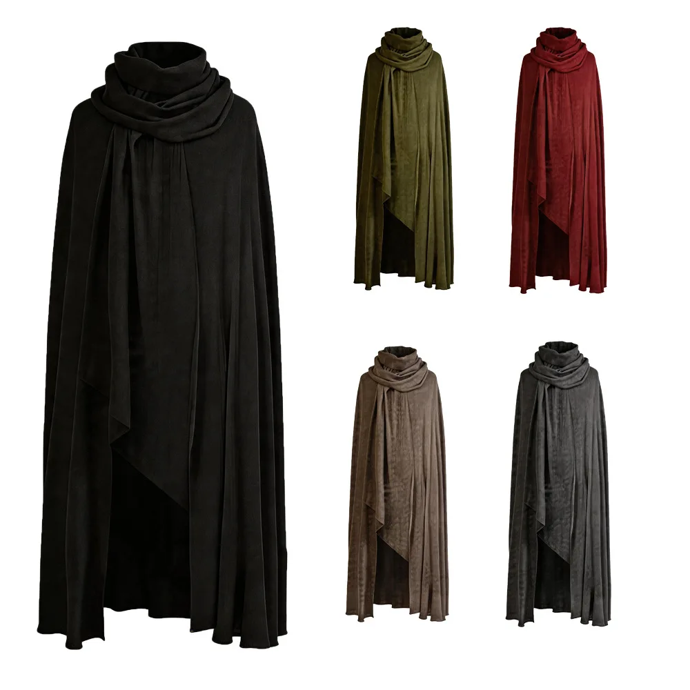 

New Medieval Knight Robe Halloween Role-playing Costume Wizard Cosplay Cloak Women's Ethnic Stage Clothing Chinese Production
