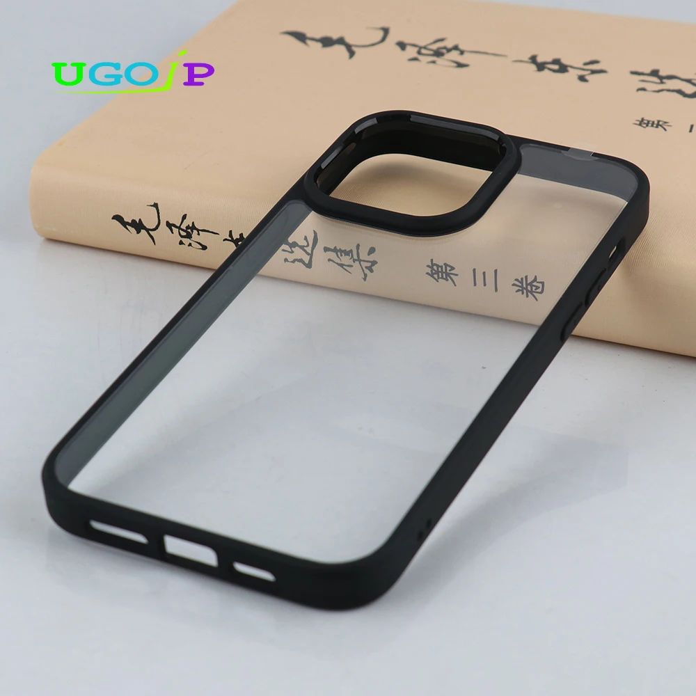 UGOJP Phone Case For iPhone 14 Pro Max Anti drop Transparent TPU Frame Cover For iPhone 14 Shockproof Clear PC Back Shell