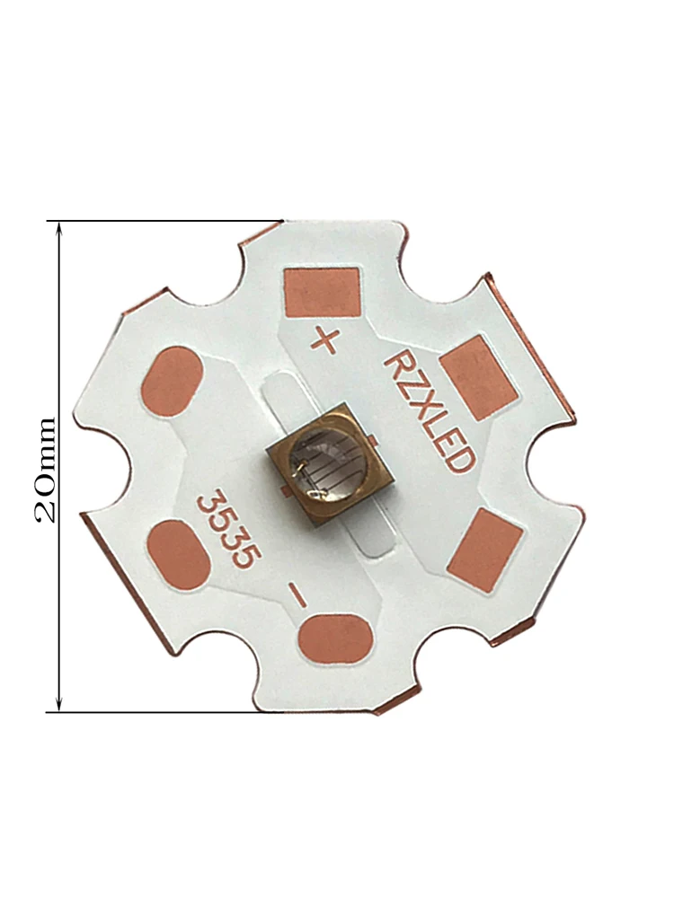 Customized 3W UV LED Chip 3-4V 365NM 370NM Wavelength with 60 Degree Angle Quartz Lens for Light Boards UVA Emitting