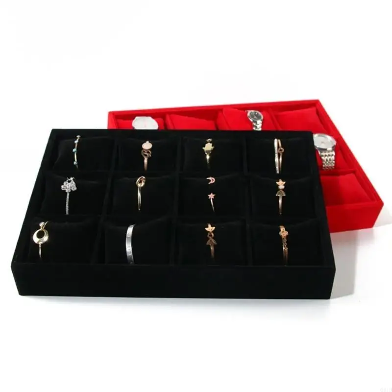 

Витрина для часов с 12 слотами, функциональная подставка для часов, лоток-органайзер для наручных часов