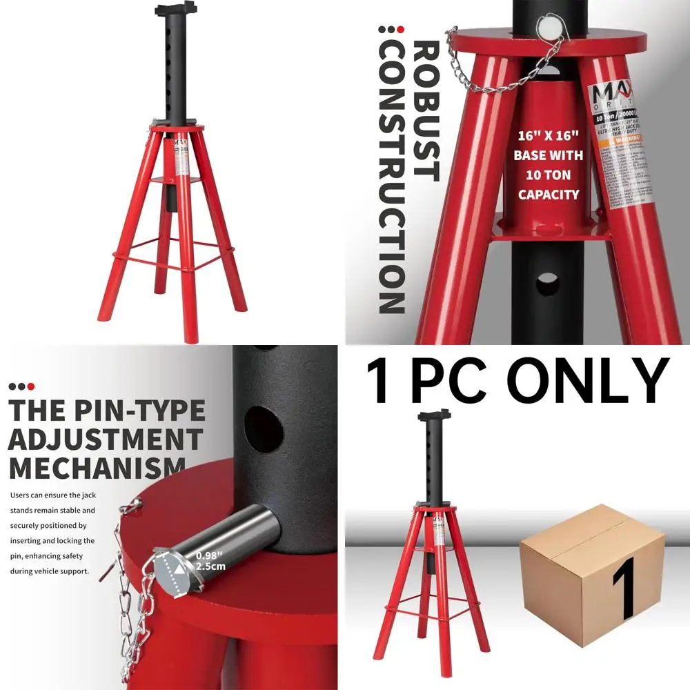 

Heavy-Duty Pin Type Adjustable Jack Stand 10 Ton Capacity for Trucks and Equipment Support