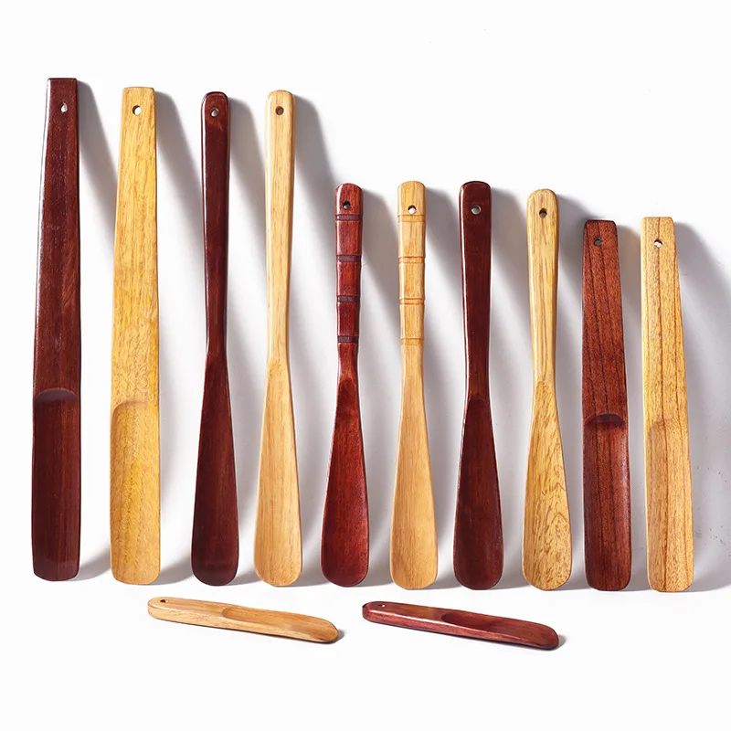 1 ชิ้นขั้นสูงไม้ฮอร์นรองเท้า 16-40 เซนติเมตรสั้น Shoehorn หญิงตั้งครรภ์ผู้สูงอายุรองเท้าช้อนคนขี้เกียจรองเท้าไม้พาย