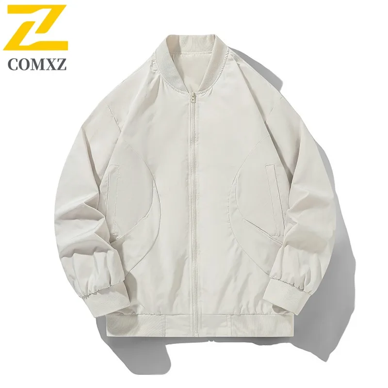 

COMXZ Outdoor Baseball Collar Jacket 2025 Men Casual Camping Comfort Coat Premium Daily Style Lightweight Autumn Clothing