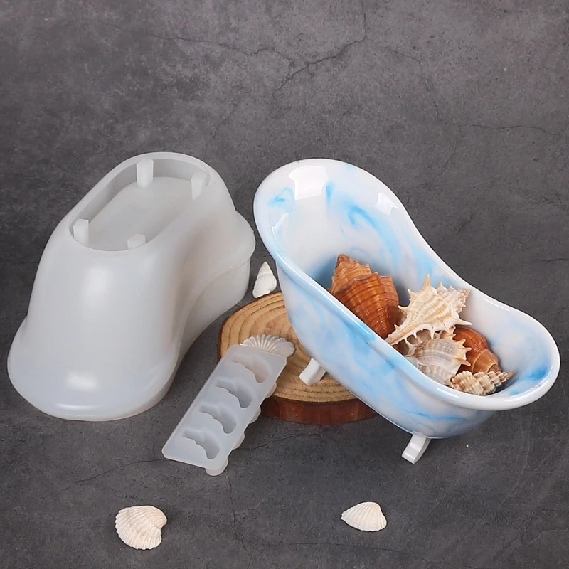 Коробка для хранения для ванны, глиняные силиконовые формы, украшение для дома, банка для свечей, бетонная гипсовая форма, форма для суккулентов, растений, смолы