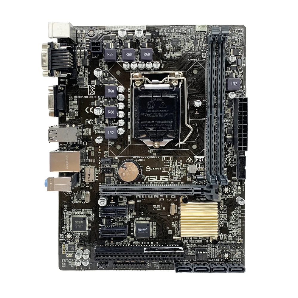 ASUS H110M-TS Motherboard LGA 1151 Support i7-6700K 6700 i5-6600K 6500 i3-6300 6100 CPU 2xDDR4 Intel H110 USB3.0 PCI-E 3.0 mATX