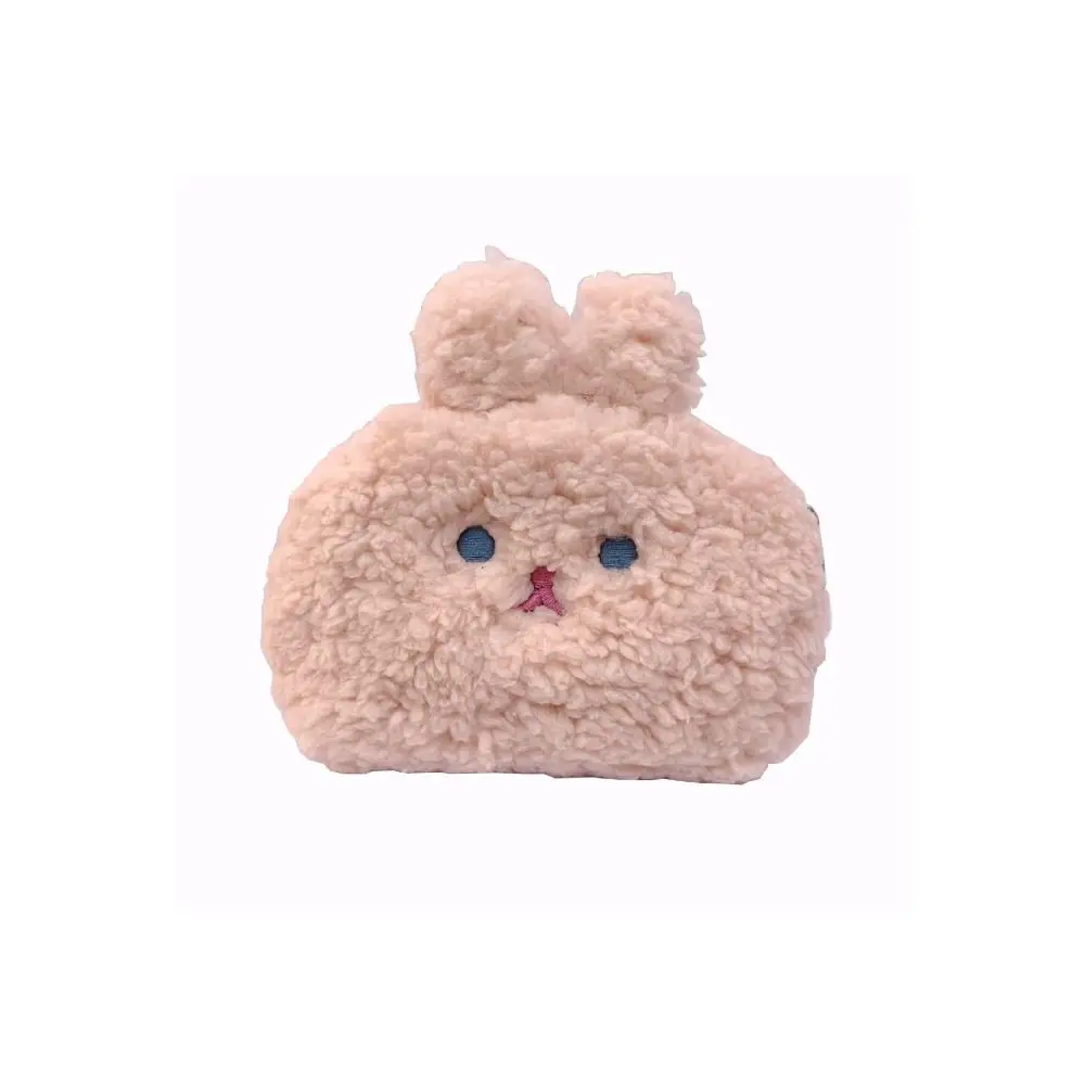 Large Capacity Plush Rabbit Coin Purse Zipper Anime Animal Rabbit Money Bags Cartoon Plush Rabbit Animal Zipper Bags