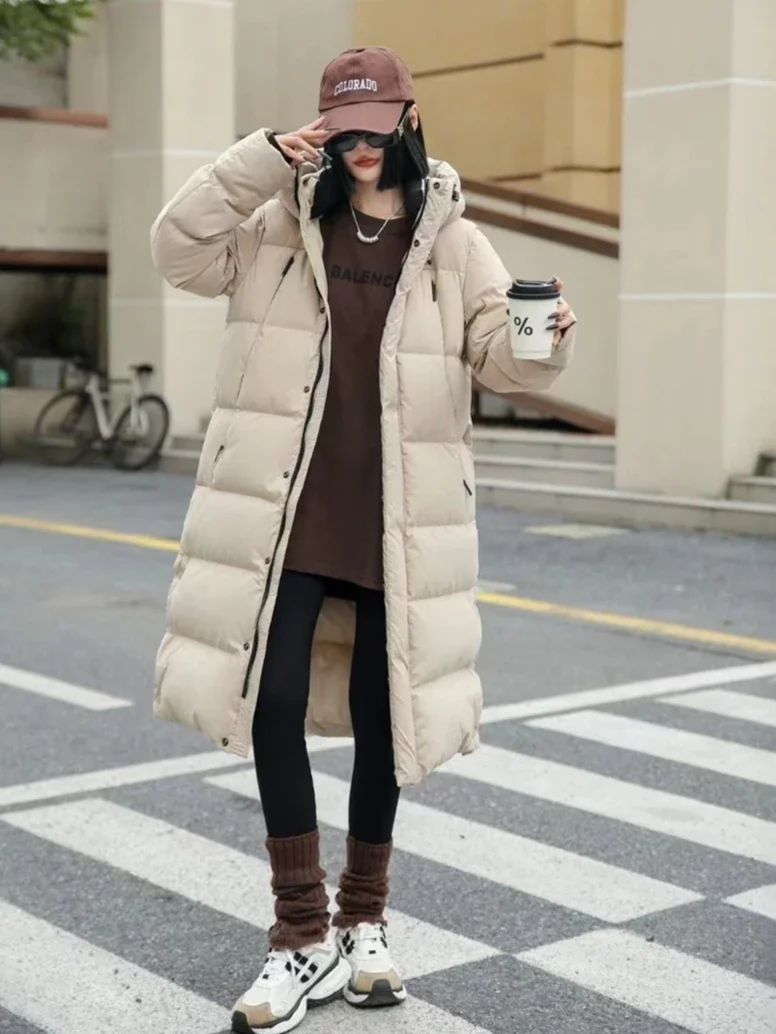 Winter Nieuwe Dames Donsjack Commuter Hoodie Warme 90% Ganzendons Jas