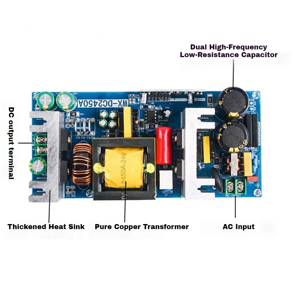 

24V 20A Switching Power Module AC-DC Converter 500W High-Power Regulated Power Supply Board with Short-circuit Protection