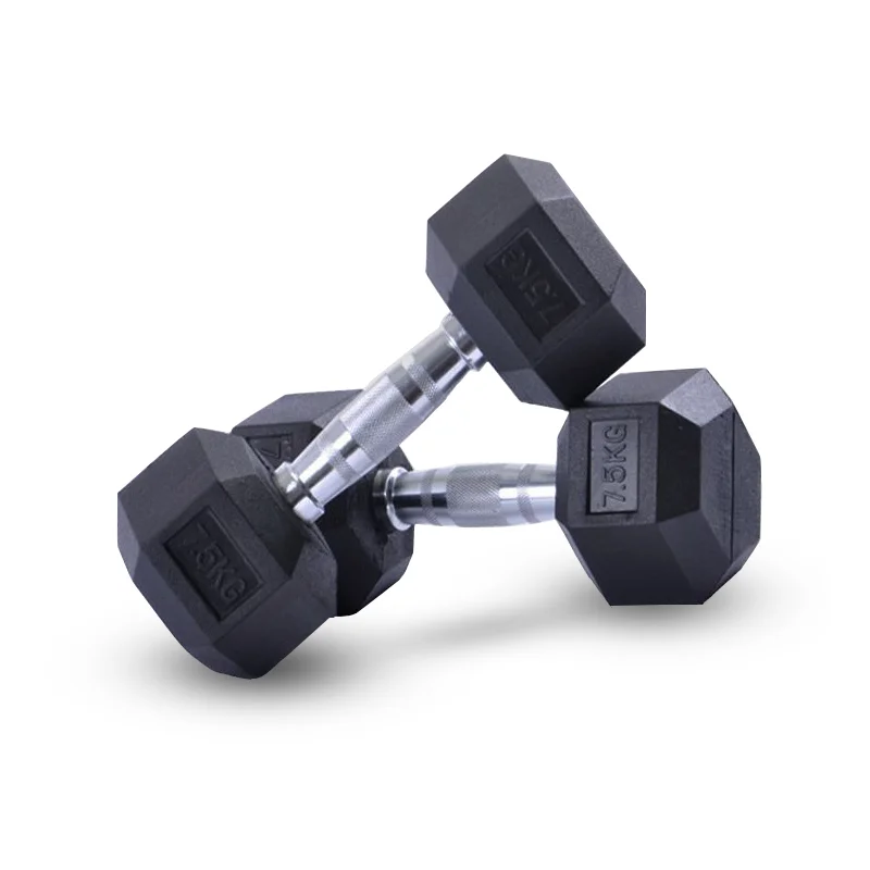 Basics Weight Fixed  Weights Black Rubber Coated Hex Dumbbellspromote sales