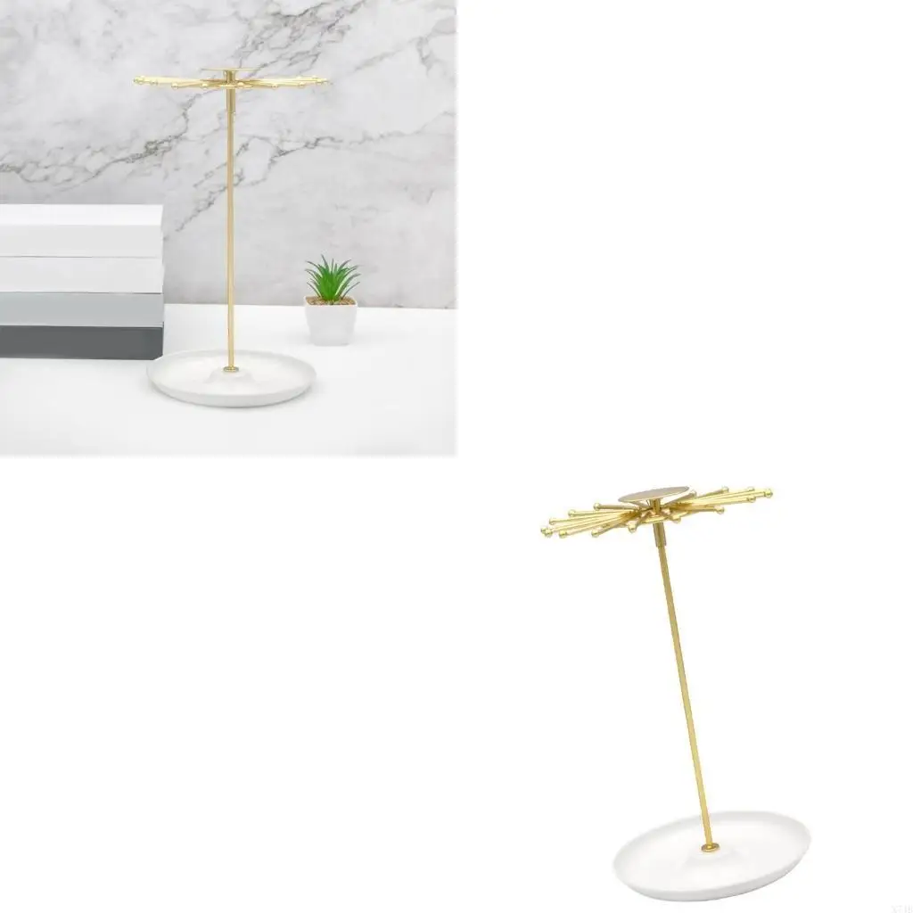 

Round Based Jewelry Display Solution Earring Rings Rotatable Jewellery Rack for Household or Retail Use