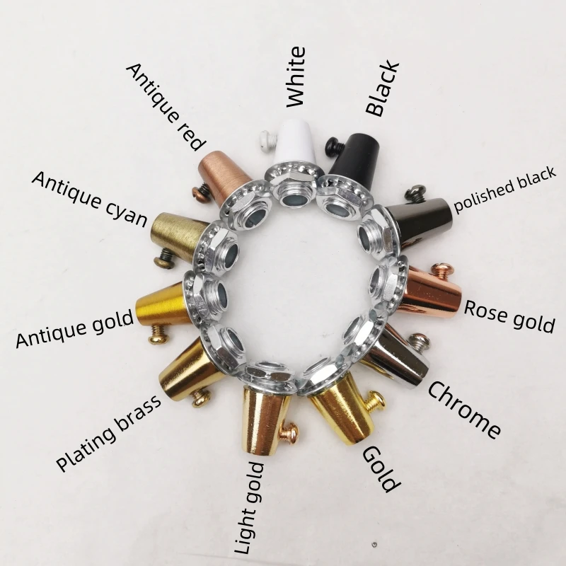 10 قطع من القبضات المعدنية لقفل الكابل، مقابض سلك معدنية لتخفيف سلالة الكابلات العتيقة لملحقات الإضاءة النحاسية والذهبية والأسود