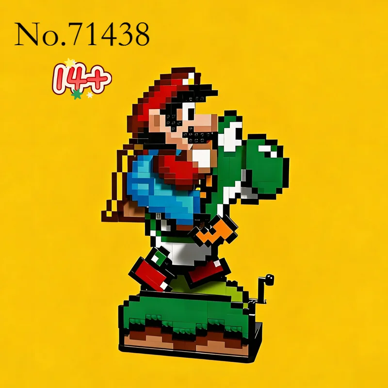 

Новинка 2025 года: Набор строительных блоков MOC 71438 «Йоши» из фильма/игры, 1215 деталей, 3D-модель, конструктор, декор для рабочего стола, подарок на День рождения/Рождество