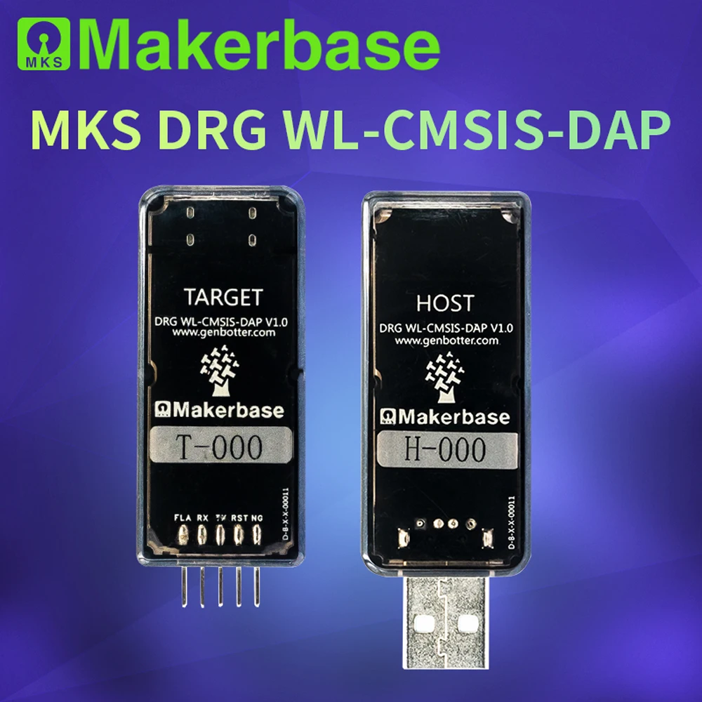 

Makerbase DRG WL CMSIS DAP Wireless Debug Probe ARM Cortex-M MCU JTAG/SWD/CDC Serial Port OpenOCD