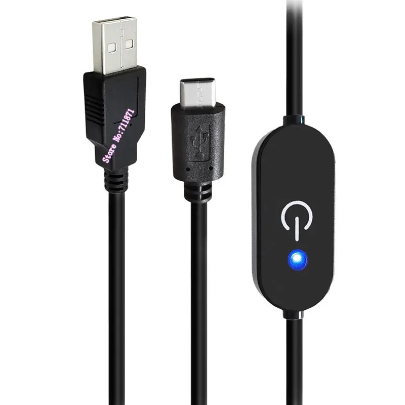 Taśma LED USB do Type-C Dotykowy ściemniacz Kabel zasilający Linia z niebieskim światłem Przełącznik sterujący listwą świetlną Typ USB C Przewód