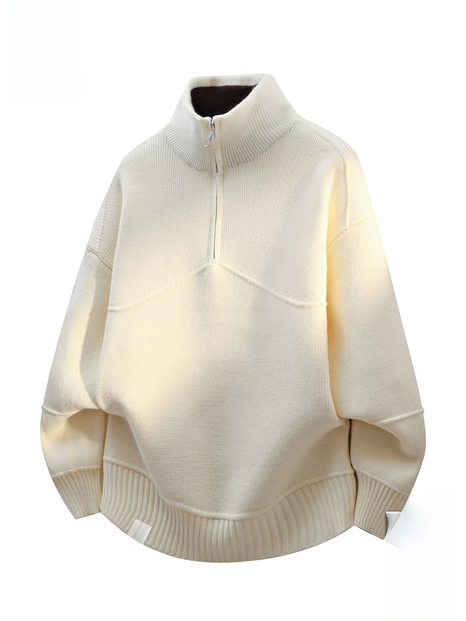 

PaulFrank M Zip-Up Collar Sweater Warm Loose Casual Knitted Outerwear Winter Faionable Polyester Blend Long Sve Top