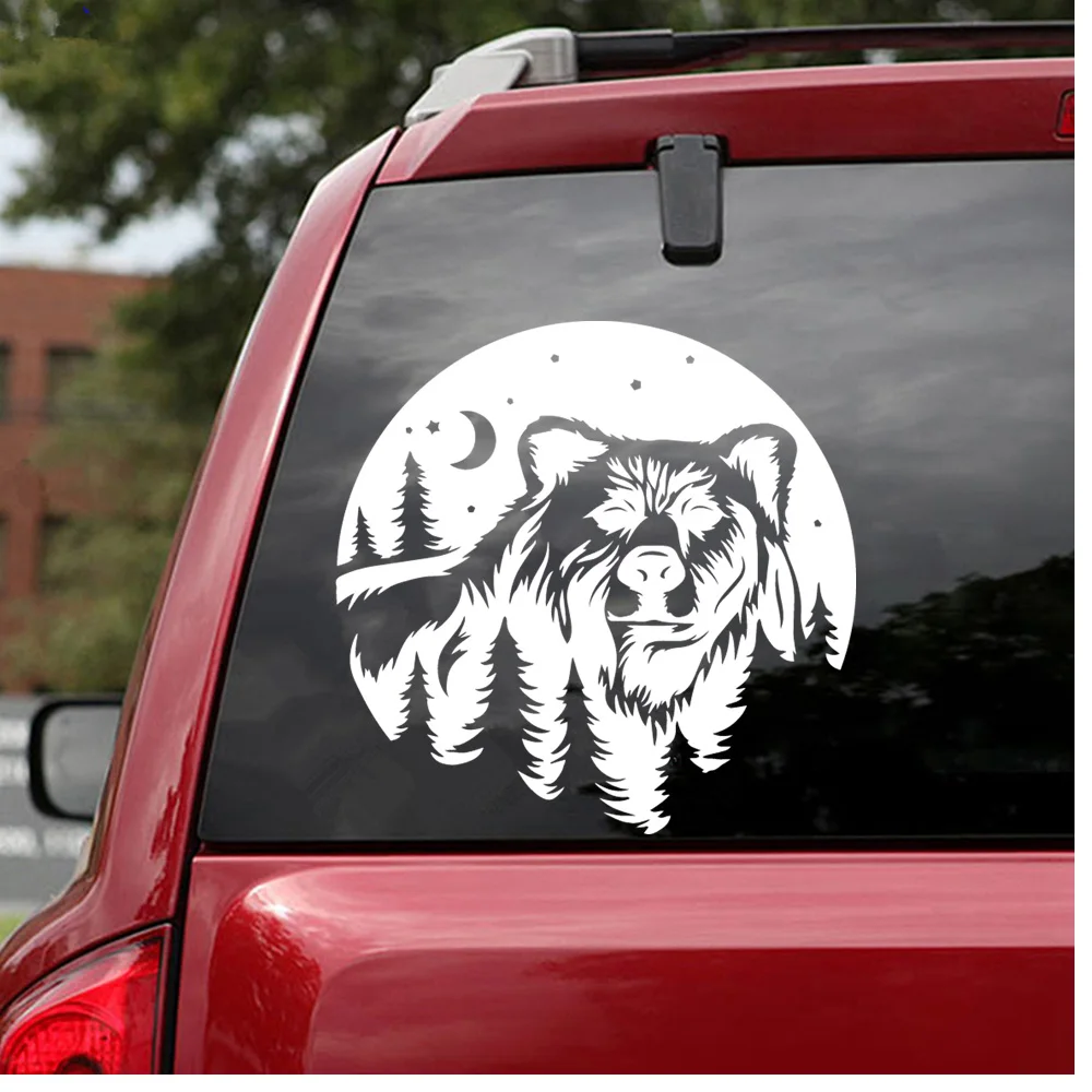 Hot Black bear, landscape Wild Animals Stickers Voiture Vinyl Auto Sticker Oil Tank Cover Car Styling Custom