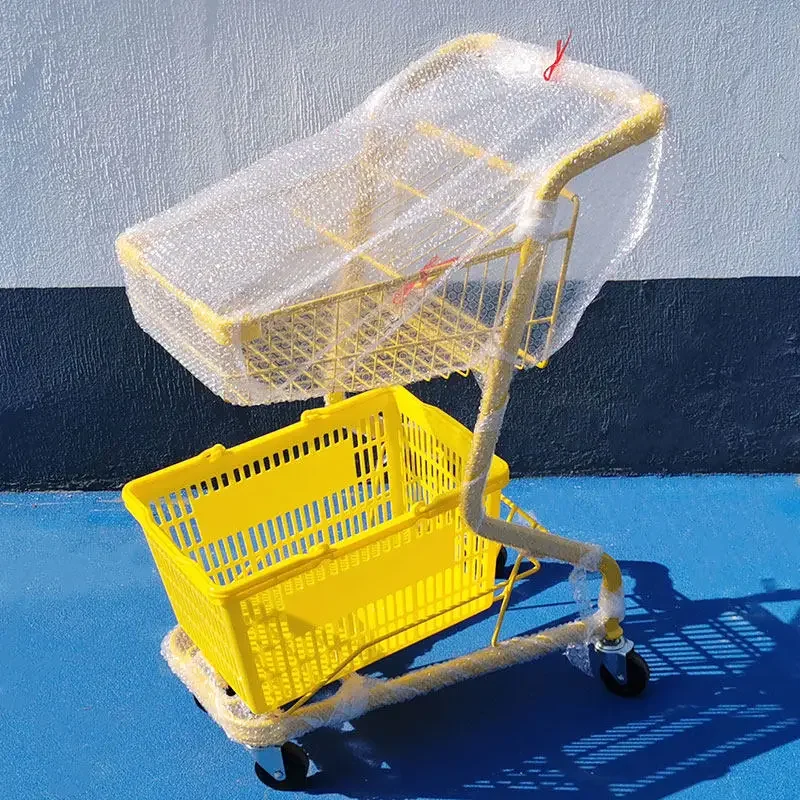 Pink Kawaii Shopping Cart, Japanese Style Double Layer Trolley for KTV, Cute Display Rack for Candy Store, Instagram Photo Prop view 3