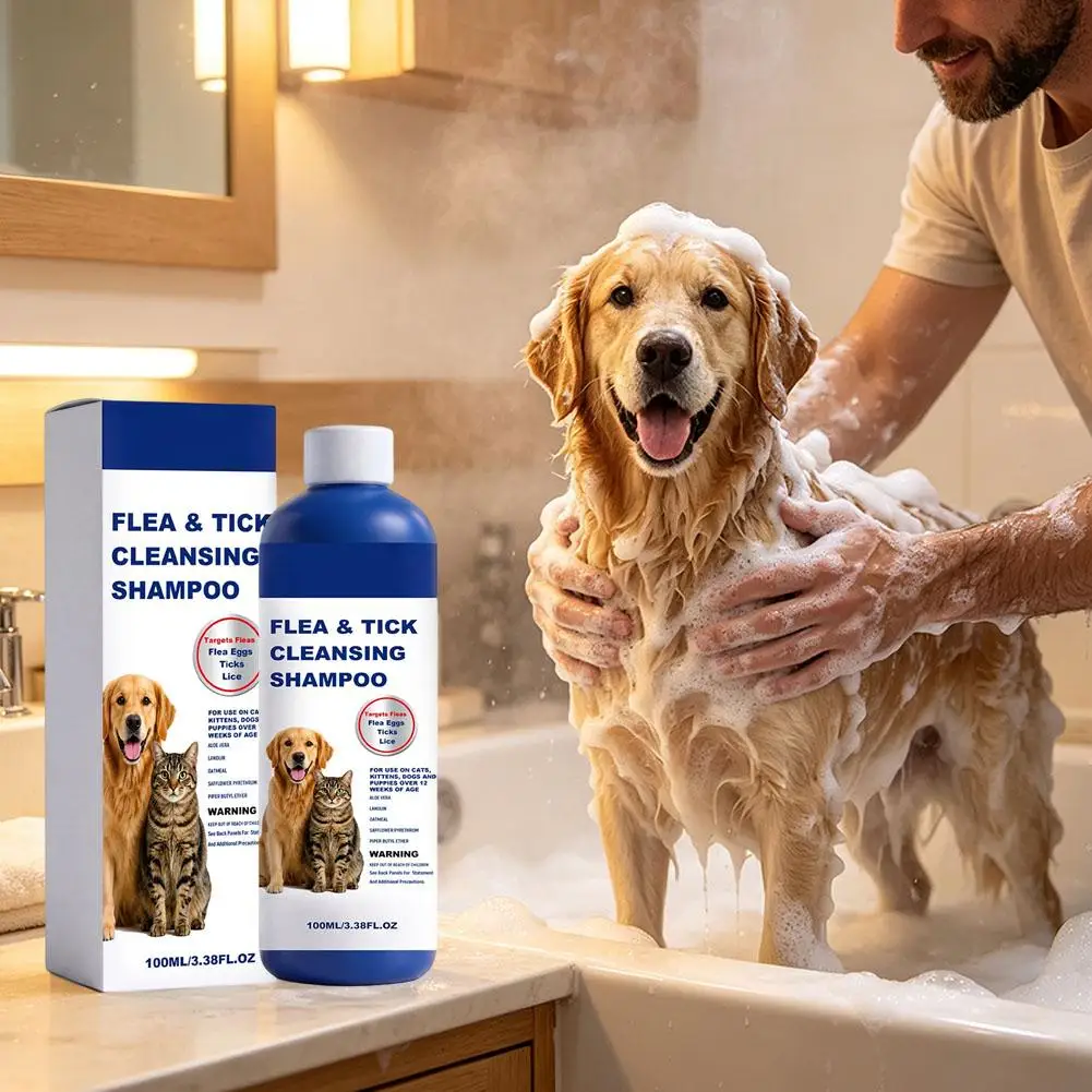 New Gentle Pet Flea Tick Lice Removal Shampoo Smooth Pet Cleaning Deworming Remover Effectively Remove Parasites From Cats Dogs view 2