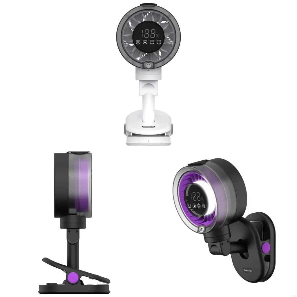 F92F Multipurpose Clip on Fan with Rechargeable Battery and Misting Function Innovative Desktop Fan for Enhancing Airflows