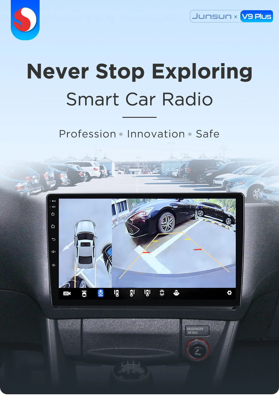 Junsun 360° ° Panorama Kamera Auto Radio Für VOLKSWAGEN VW CADDY 2005-2015 Drahtlose CarPlay Android Auto Stereo GPS Navi RDS BT – Detail 1