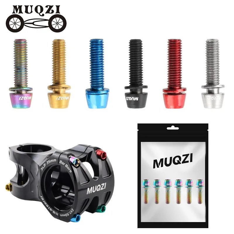 

MUQZI 6PCS Stem Bolts M5x17mm Bicycle Handlebar Stem Screws with Washer MTB Road Bike Stem Riser Hardware Kit Replacement Parts