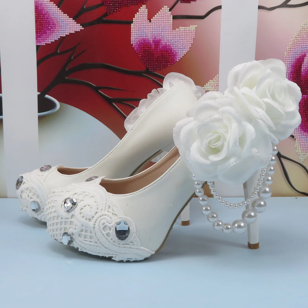 New Arrival Red color Flock Women wedding shoes Bride 8cm/11cm/14cm high heels platform shoes Bridal Big Flower shoe Red sole