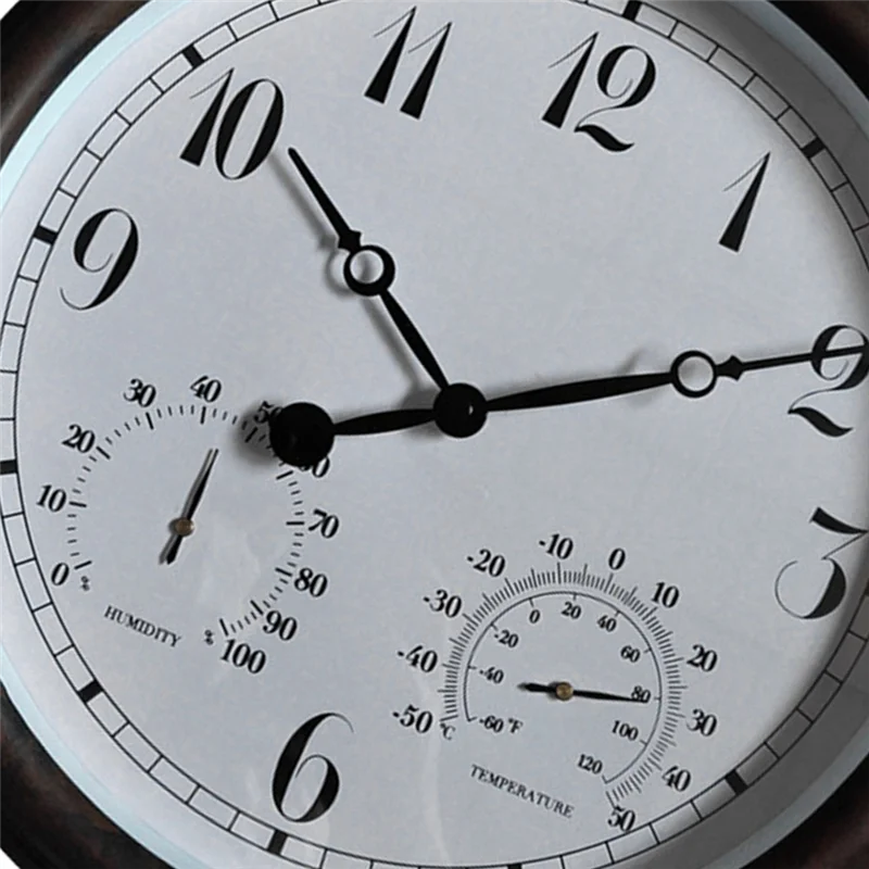 

AT35-15 Inch Outdoor Waterproof Wall Clock With Temperature And Humidity Display, Large Metal Waterproof Hanging Clock