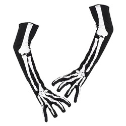 Skeleton Gloves Warm Full Finger Mittens for Halloween Cosplay Party and Daily Wears One Size Fits for Most Adults